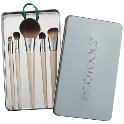 Start the Day Beautifully 6 Piece Makeup Brush Set, Makeup Brushes for Eyeshadow, Blush, Concealer, & Foundation Application, Eco-Friendly, Gift Set, Synthetic Hair, Vegan & Cruelty-Free