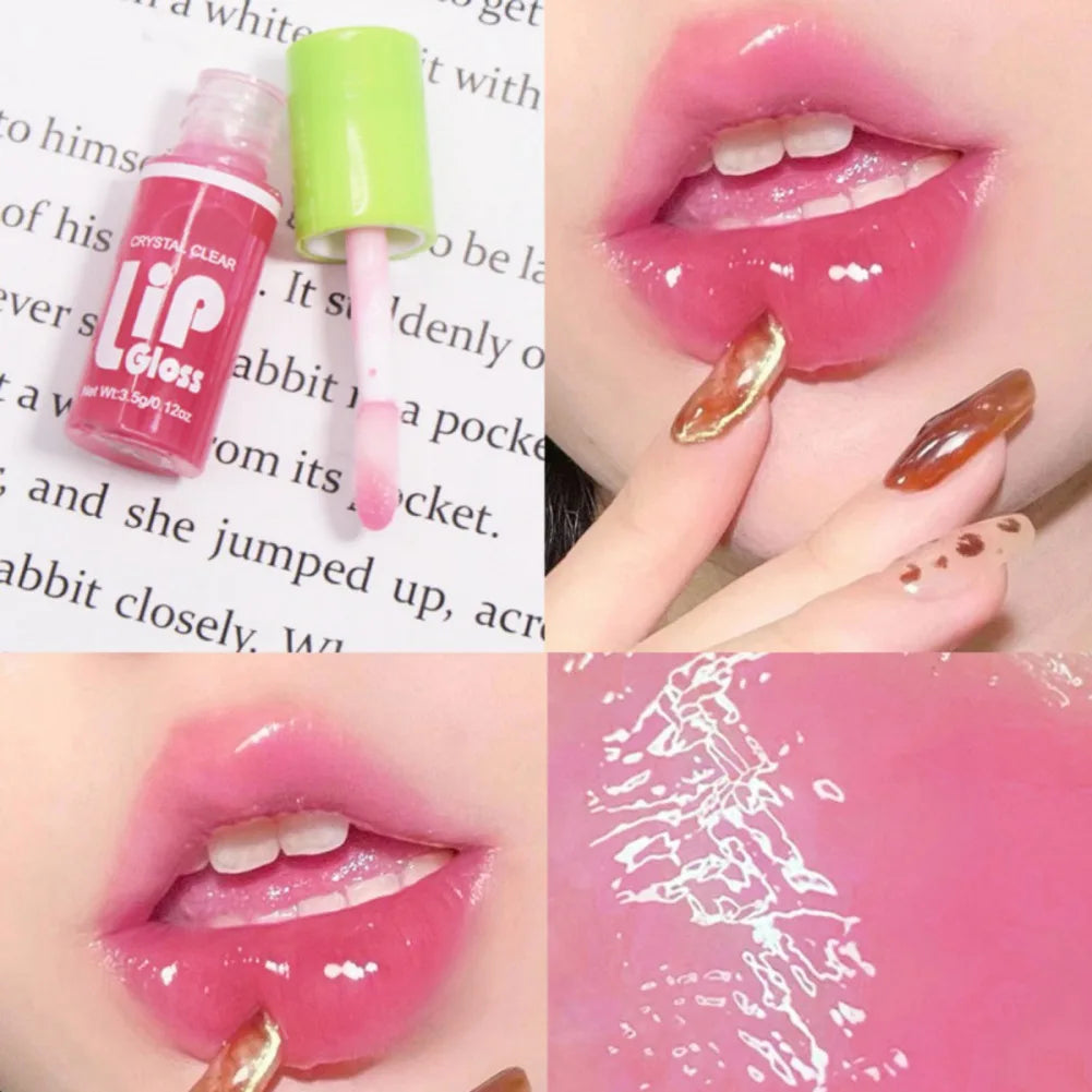 6Pcs/Set Moisturizing Lip Gloss Lip Plumper Makeup Glitter Liquid Lipstick Transparent Lip Glaze Hydrating Lip Oil Cosmetic