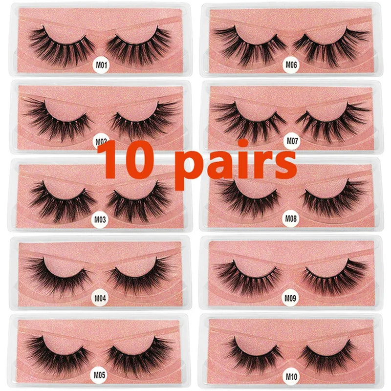 Mink Eyelashes Wholesale Natural Fluffy Lashes Bulk Volume Dramatic Fake Eyelashes Package Lash Extension Wholesale Lashes Packs