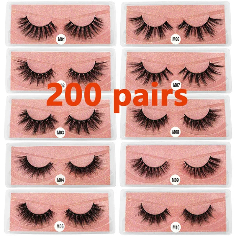 Mink Eyelashes Wholesale Natural Fluffy Lashes Bulk Volume Dramatic Fake Eyelashes Package Lash Extension Wholesale Lashes Packs