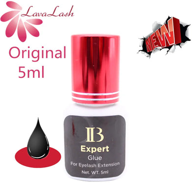 5Ml IB Expert Glue 1-2S Dry Time Eyelash Extensions Glue Korea Original Extra Strong Lashes Adhesive Wine Red Cap Lash Tool