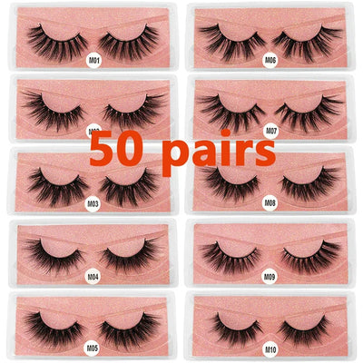 Mink Eyelashes Wholesale Natural Fluffy Lashes Bulk Volume Dramatic Fake Eyelashes Package Lash Extension Wholesale Lashes Packs