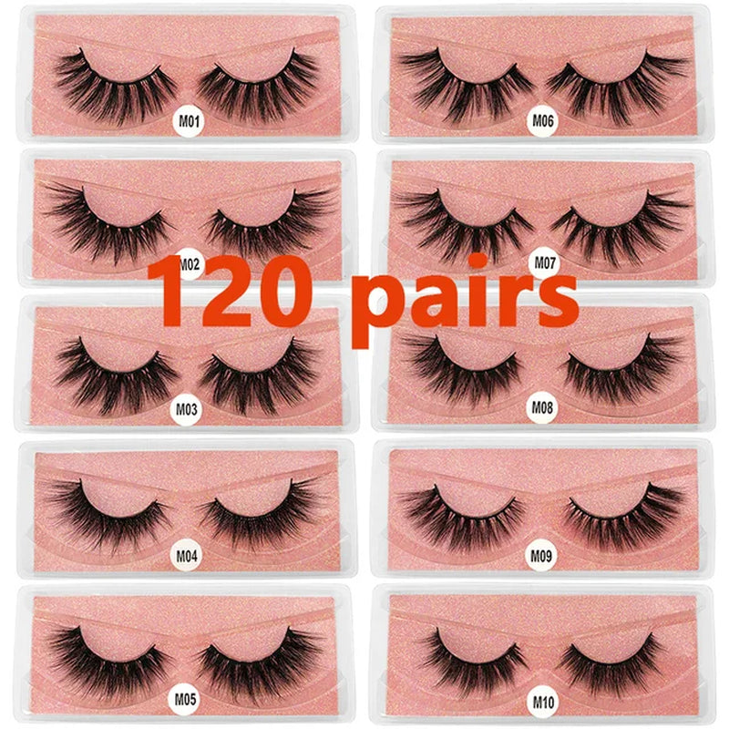 Mink Eyelashes Wholesale Natural Fluffy Lashes Bulk Volume Dramatic Fake Eyelashes Package Lash Extension Wholesale Lashes Packs