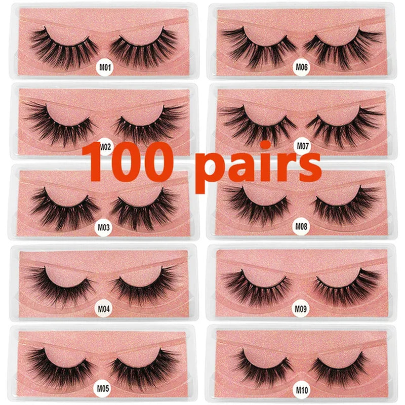 Mink Eyelashes Wholesale Natural Fluffy Lashes Bulk Volume Dramatic Fake Eyelashes Package Lash Extension Wholesale Lashes Packs