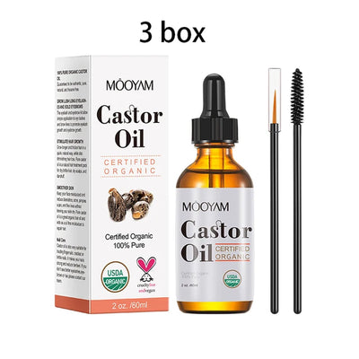 60Ml Castor Oil Hair Eyelash Brows Growth Essential Oil Moisturizer Skin Care Healthy Nourishing Conditioning Eye Skincare