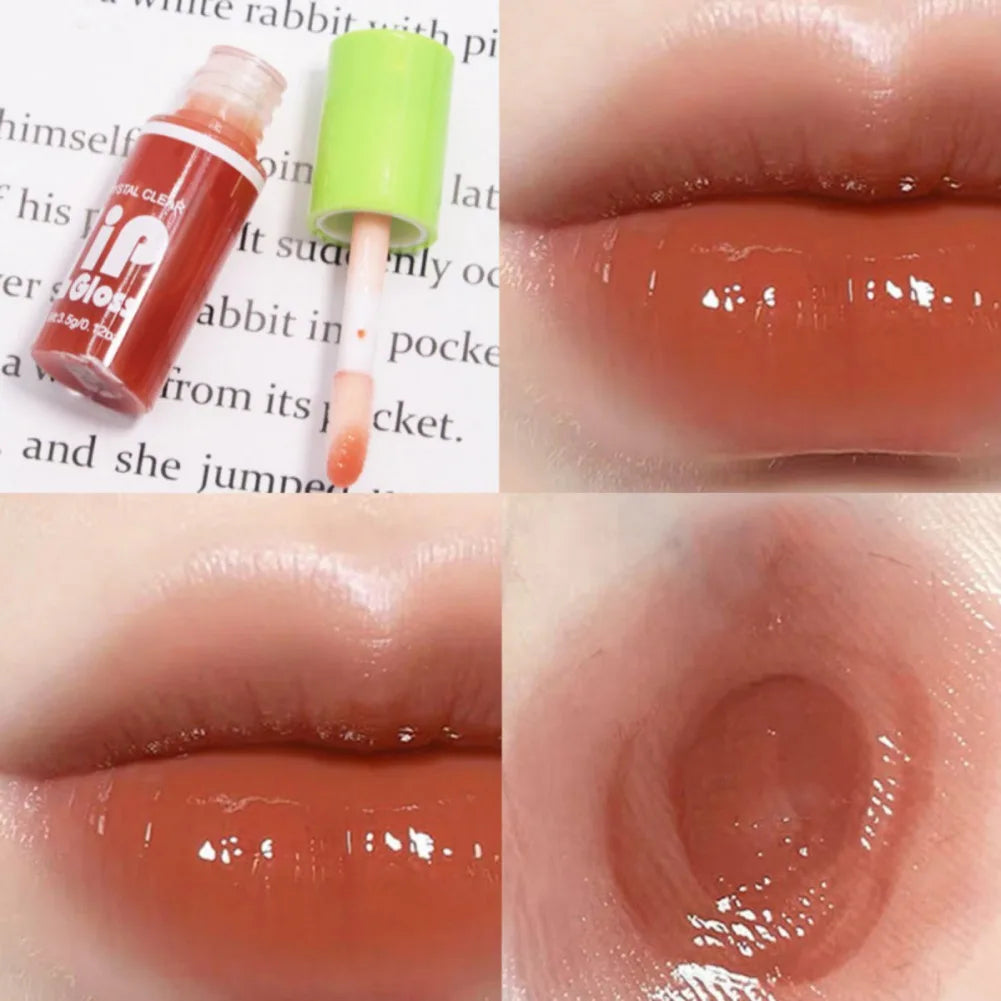 6Pcs/Set Moisturizing Lip Gloss Lip Plumper Makeup Glitter Liquid Lipstick Transparent Lip Glaze Hydrating Lip Oil Cosmetic