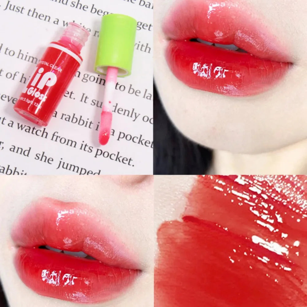 6Pcs/Set Moisturizing Lip Gloss Lip Plumper Makeup Glitter Liquid Lipstick Transparent Lip Glaze Hydrating Lip Oil Cosmetic