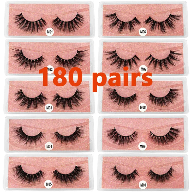 Mink Eyelashes Wholesale Natural Fluffy Lashes Bulk Volume Dramatic Fake Eyelashes Package Lash Extension Wholesale Lashes Packs