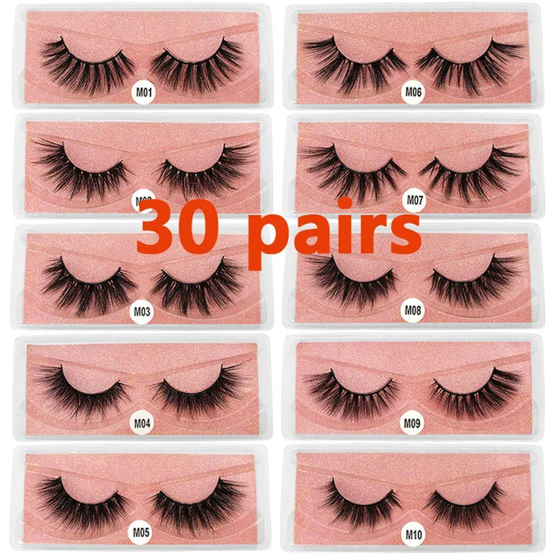 Mink Eyelashes Wholesale Natural Fluffy Lashes Bulk Volume Dramatic Fake Eyelashes Package Lash Extension Wholesale Lashes Packs