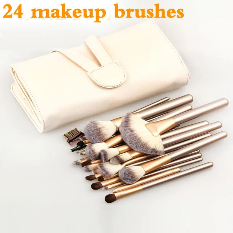 24Pcs Makeup Brushes Sets Beauty Tools Cosmetics Blending Eyeshadow Lip Powder Foundation Make-Up Brush Tool Kit with Bags