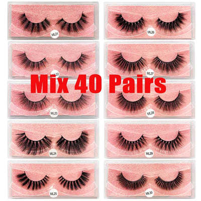 Mink Eyelashes Wholesale Natural Fluffy Lashes Bulk Volume Dramatic Fake Eyelashes Package Lash Extension Wholesale Lashes Packs