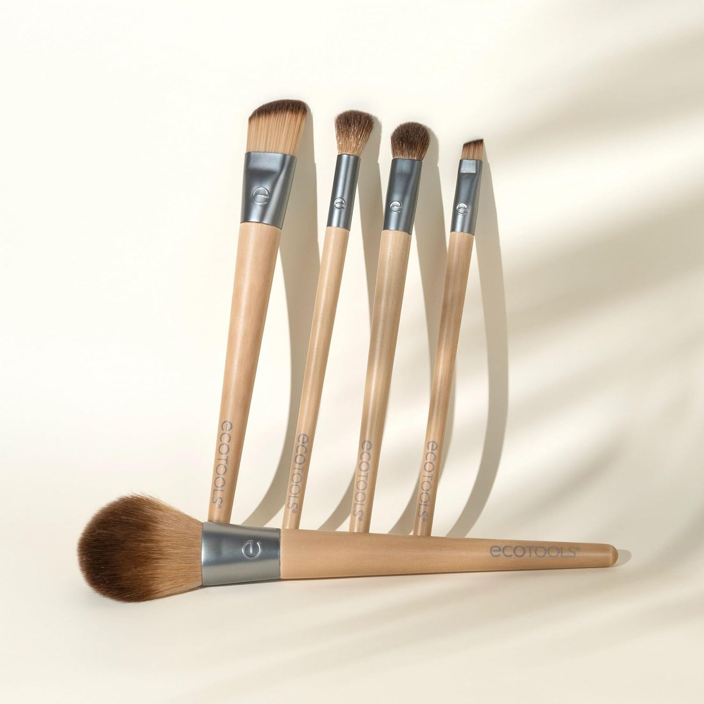 Start the Day Beautifully 6 Piece Makeup Brush Set, Makeup Brushes for Eyeshadow, Blush, Concealer, & Foundation Application, Eco-Friendly, Gift Set, Synthetic Hair, Vegan & Cruelty-Free