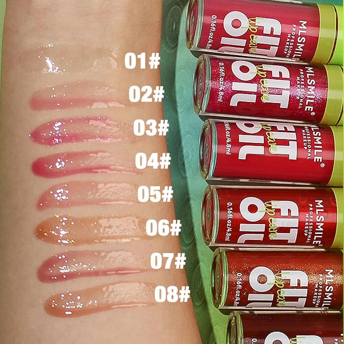 4 Colors Fat Lip Oil Lip Glaze, Drip Lip Oil Hydrating Lip Glow Oil Moisturizing Shiny Lip Gloss, Big Brush Head Tinted Plumping