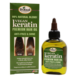 Vegan Keratin Premium Hair Oil 2.5 Oz., Pack of 2