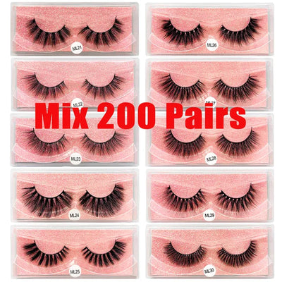 Mink Eyelashes Wholesale Natural Fluffy Lashes Bulk Volume Dramatic Fake Eyelashes Package Lash Extension Wholesale Lashes Packs