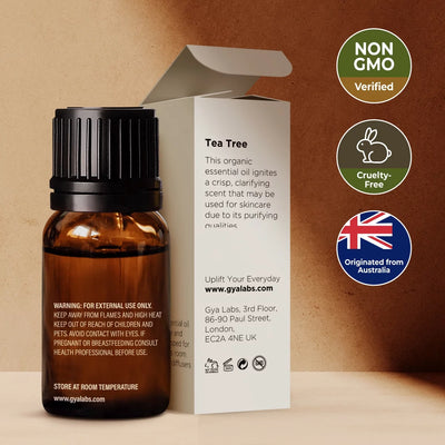 Australian Organic Tea Tree Oil for Skin - Natural Tea Tree Oil for Hair - Tea Tree Oil for Face - Tea Tree Essential Oil for Toenails, Scalp & Piercings (0.34 Fl Oz)