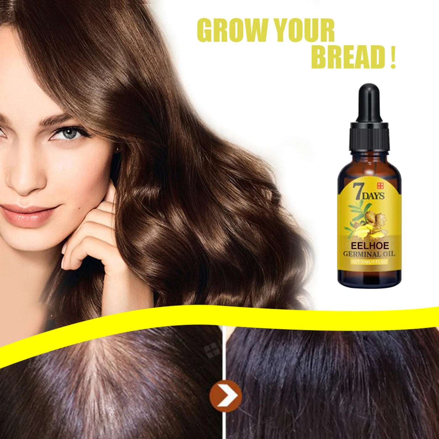 Hair Growth Serum Oil 10/20/40Ml Dense Regrowth Ginger Hair Care Repair Liquid Essential anti Loss Hair Products