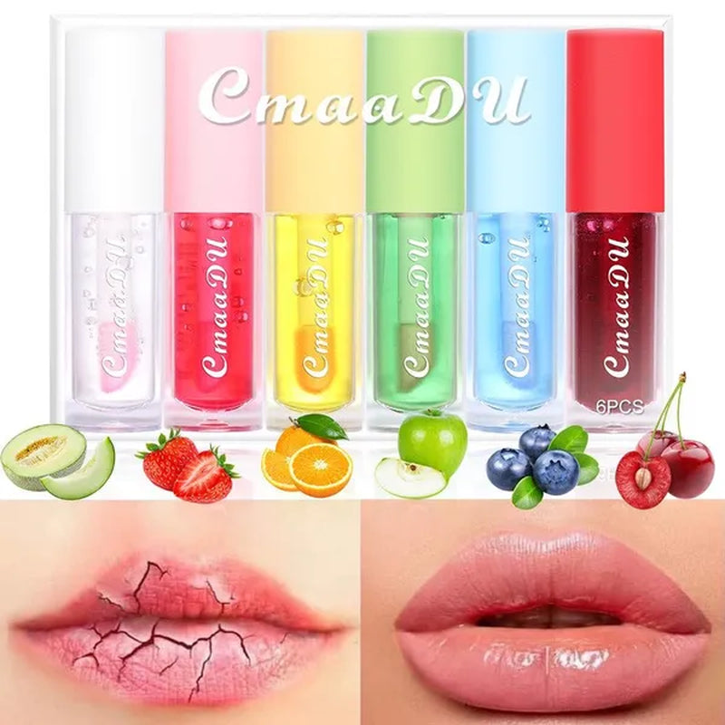 Health & Beauty Cmaadu 6Pcs/Set Fruit Taste Lip Glaze Temperature Color Change Lip Gloss Oil Lasting Moisturizing Lipstick Base Soften Lipstool