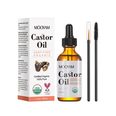 60Ml Castor Oil Hair Eyelash Brows Growth Essential Oil Moisturizer Skin Care Healthy Nourishing Conditioning Eye Skincare